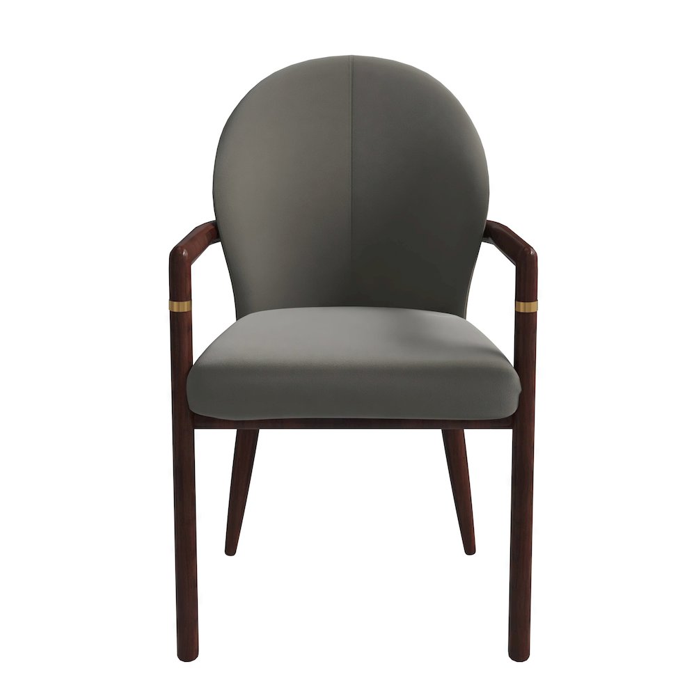 Opaline Series Elegant Wooden Dining Chair in Two-Tone Kahki - Set of 4