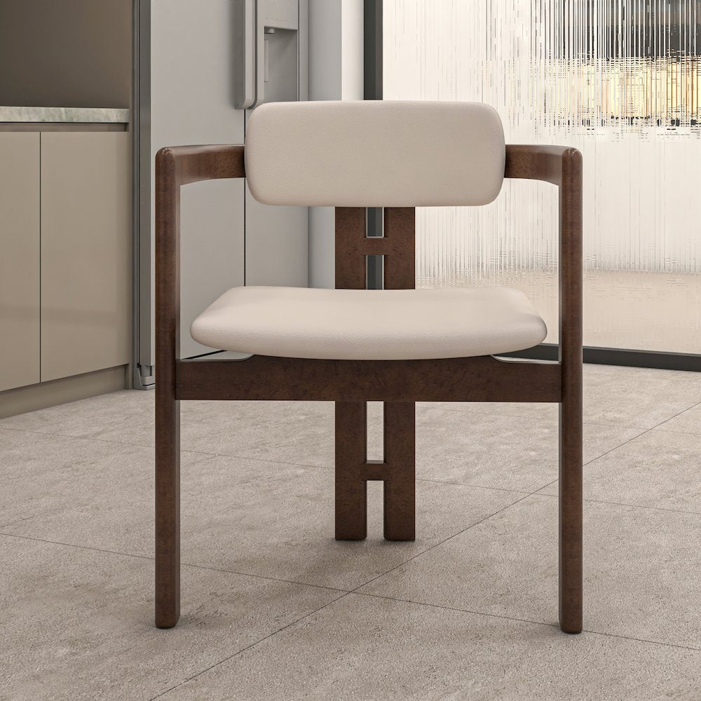 Velo Series Modern Dining Cha...lnut Color Wood with Toupe Seat Set of 4