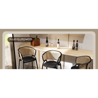 Markley Modern Leather Swival Dining Chair With Metal Legs in Taupe