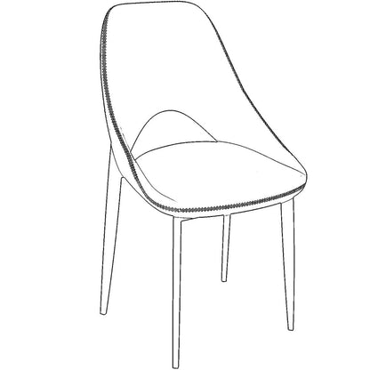 Amalfi Collection Fabric Modern Dining Chair in Plum Purple