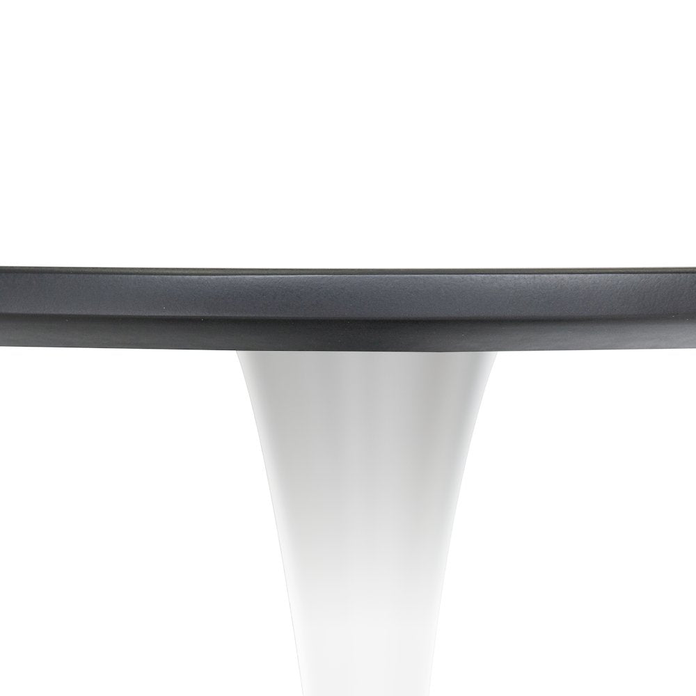 5-Piece Dining Set 35" Round Dining Table in Chrome - Transparent Red