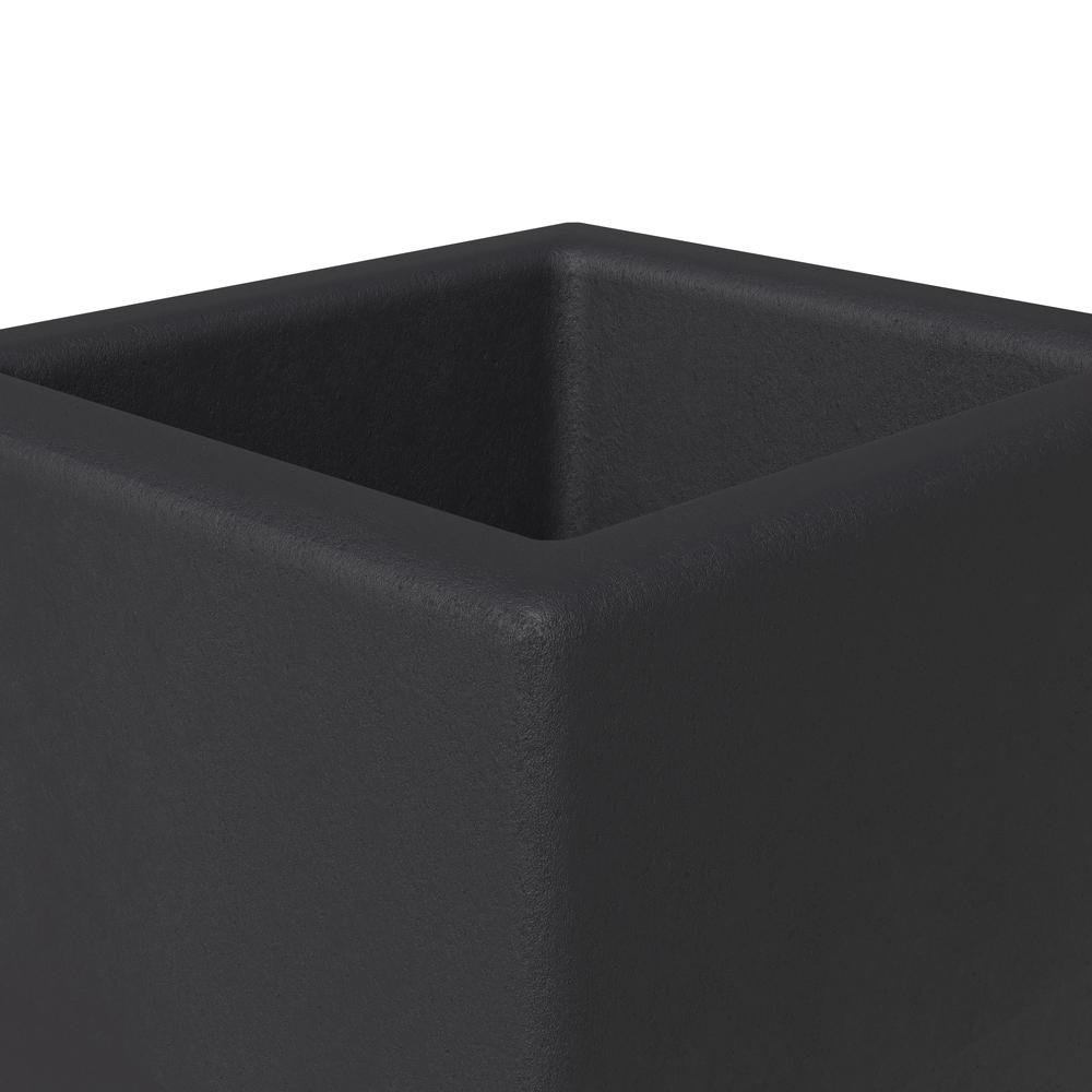 Terra Series Poly Stone Planter in Black 13" x 13" 27.6" High