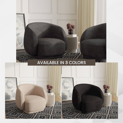Faze Collection Modern Single Seater Sofa in Light Grey Velvet