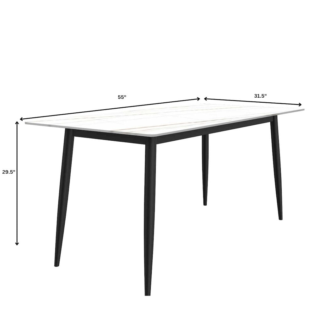 Zayle 7-Piece Dining Set with 55" Rectangular Dining Table in Taupe