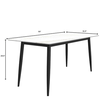 Zayle 7-Piece Dining Set with 55" Rectangular Dining Table in Taupe