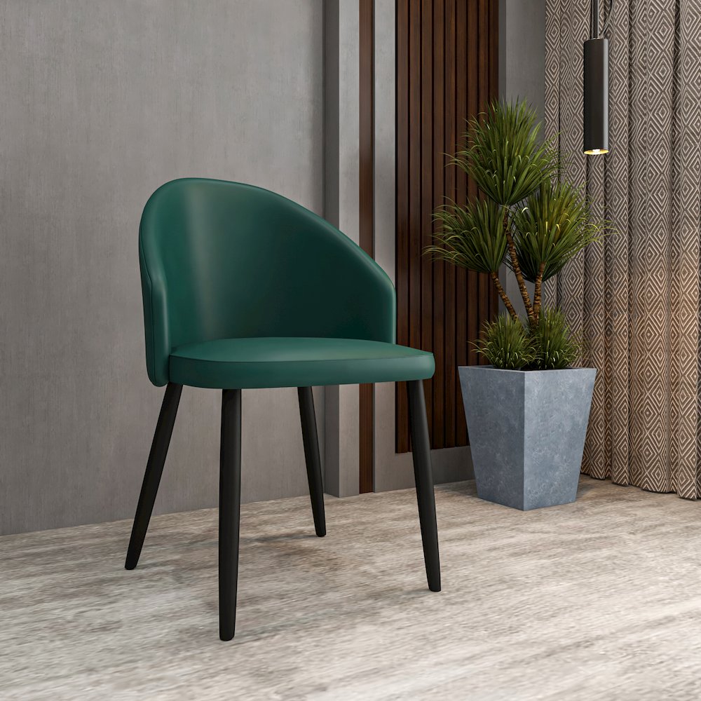 Paradiso Collection Modern Dining Seat in Green  Set of 2