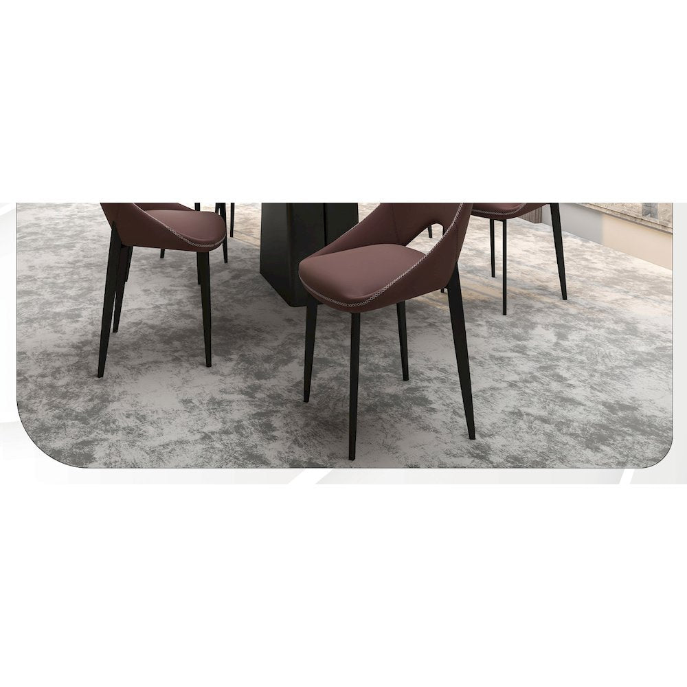 Amalfi Collection Fabric Modern Dining Chair in Plum Purple