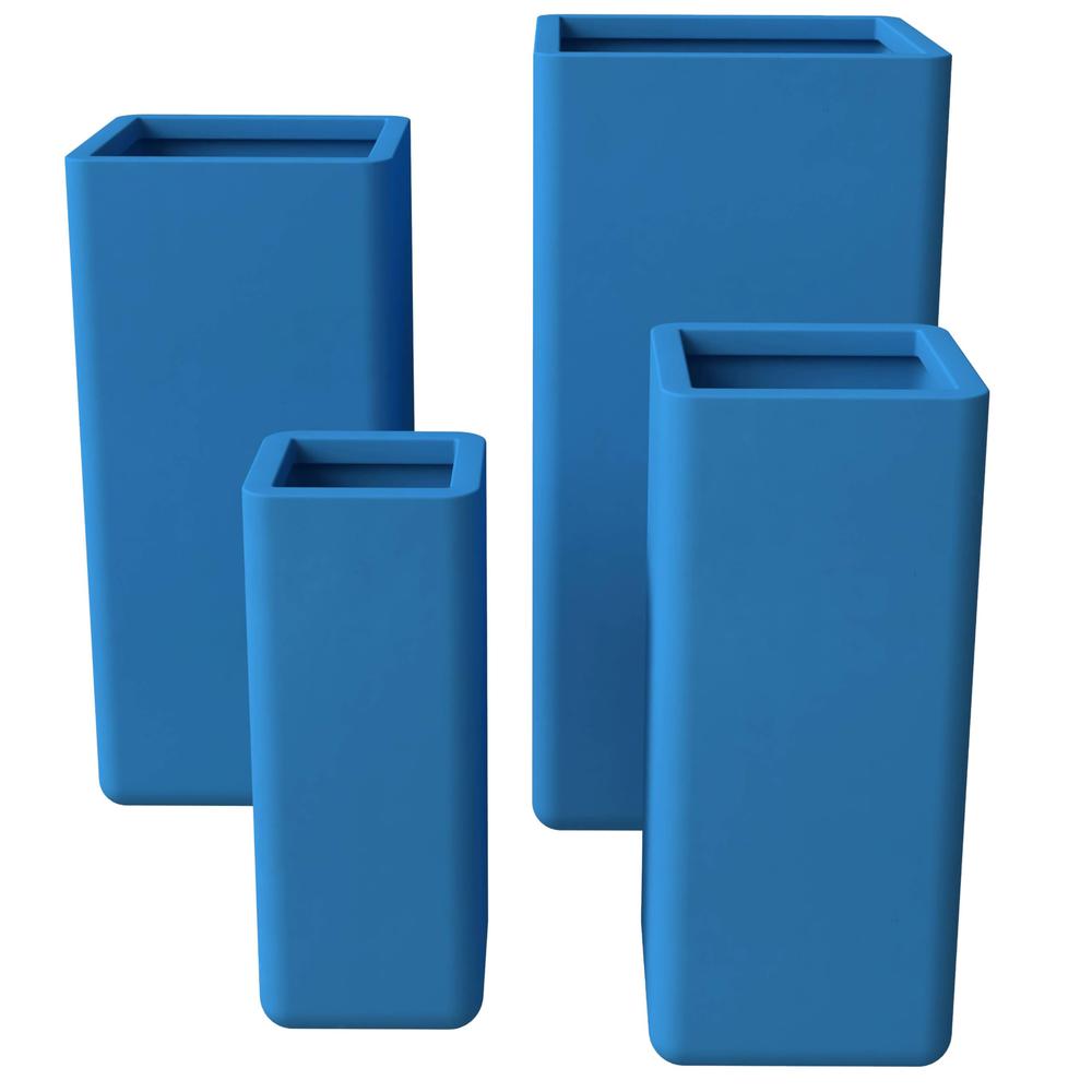Marquee Series Poly Stone Planter Set in Blue
