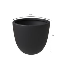 Dahlia Series Poly Stone Planter in Black 17.5 Dia, 13.6 High