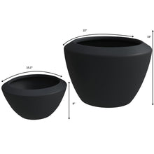 Vessel Series Poly Stone Planter Set in Black