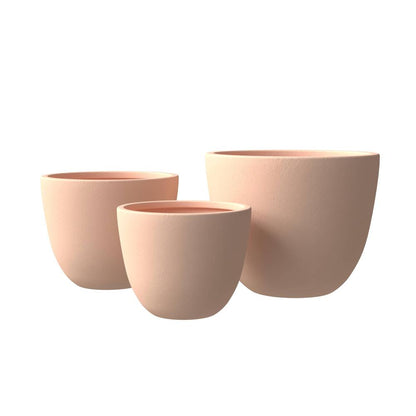 Dahlia Series Poly Stone Planter Set in Terracotta
