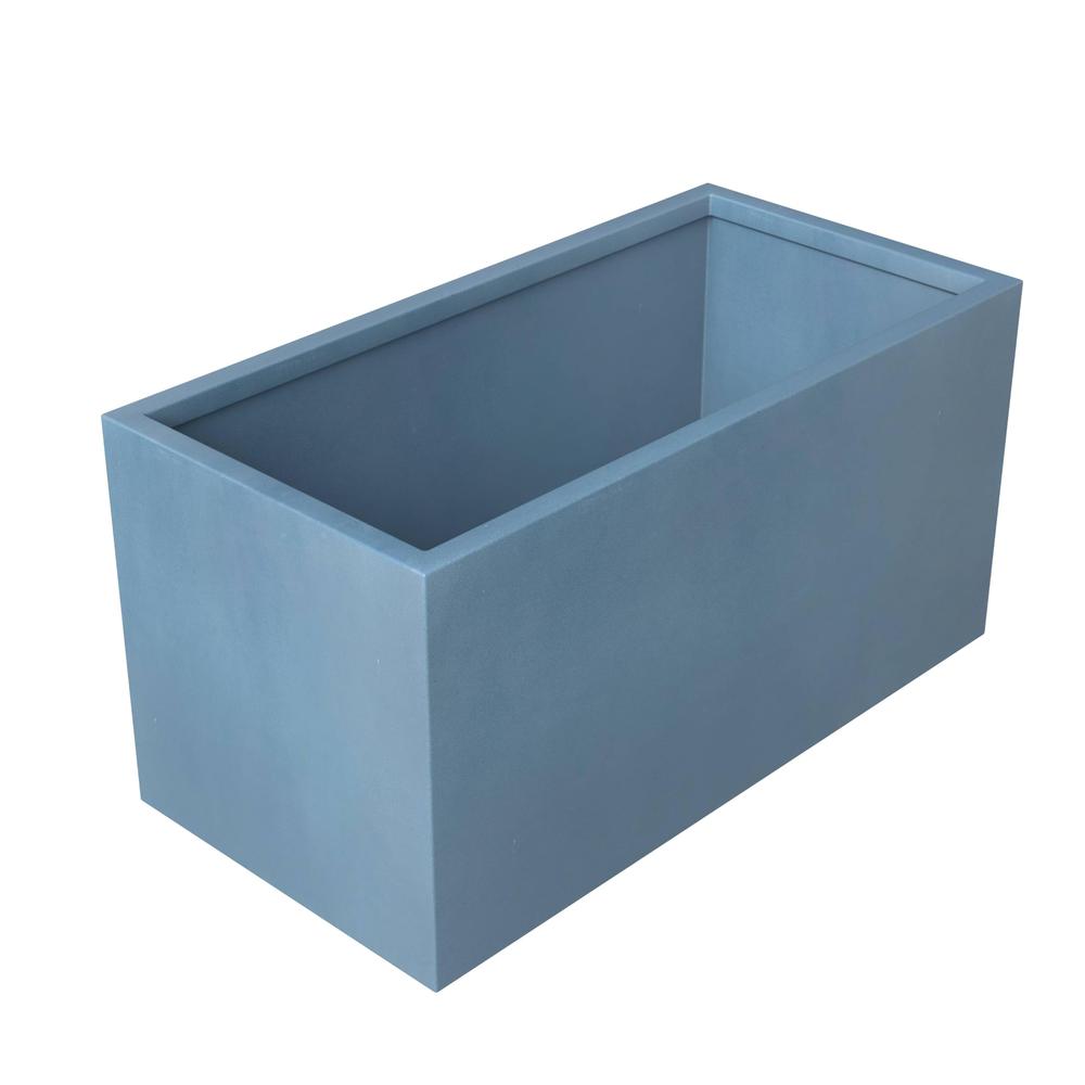 Bloom Series Poly Stone Planter 9" , 19.7" Long In Aged Concrete