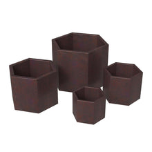 Thicket 4-Piece Fiberstone Planter in Brown