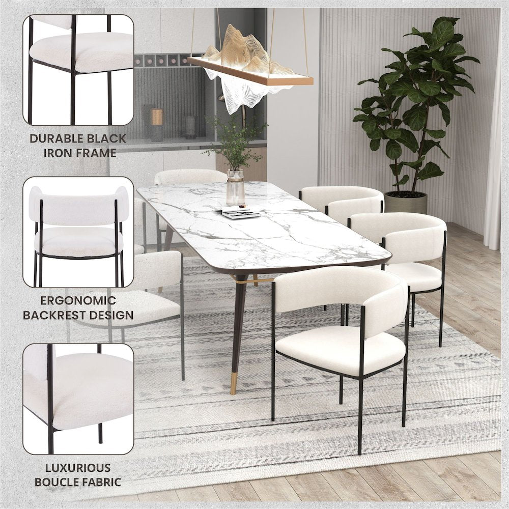 Gavin Series Modern Chair Black Frame in Light Taupe Set of 4