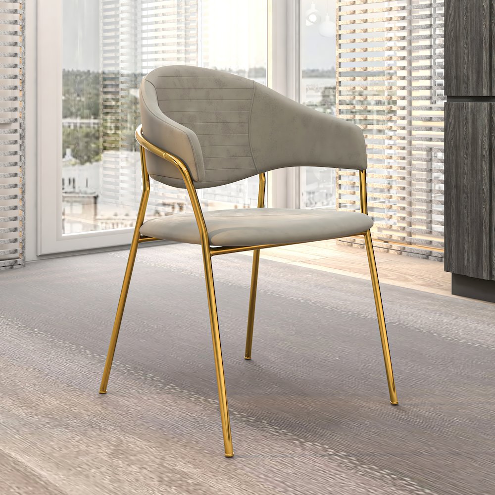 Bella Collection Modern Dining Chair in Light Grey Set of 2