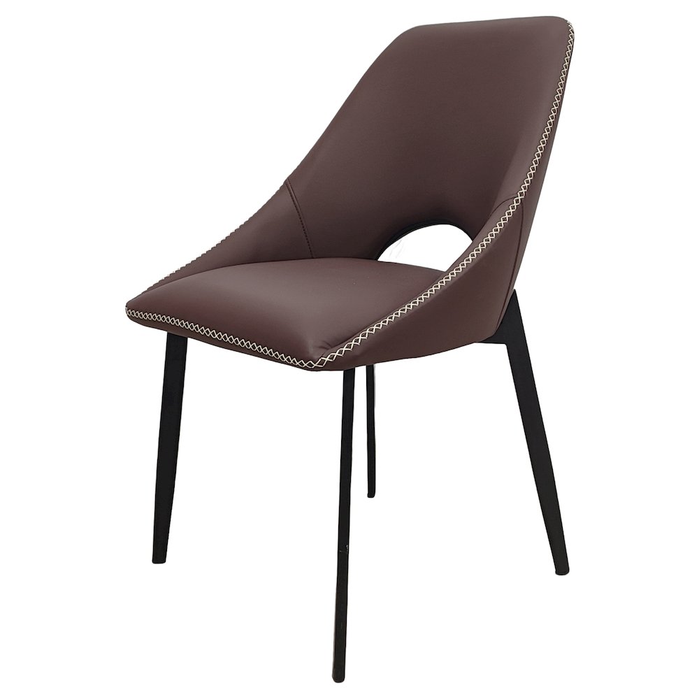 Amalfi Collection Fabric Modern Dining Chair in Plum Purple