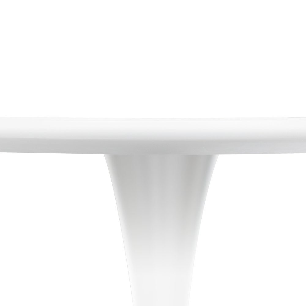 5-Piece Dining Set Round White MDF Dining Table