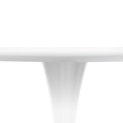 5-Piece Dining Set Round White MDF Dining Table
