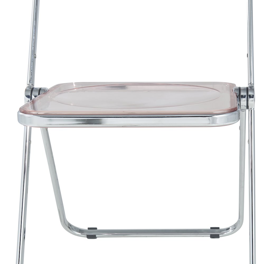 Lawrence Acrylic Folding Chair With Metal Frame, Set of 4