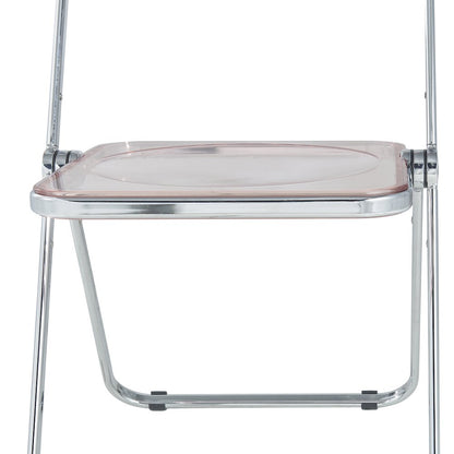 Lawrence Acrylic Folding Chair With Metal Frame, Set of 4