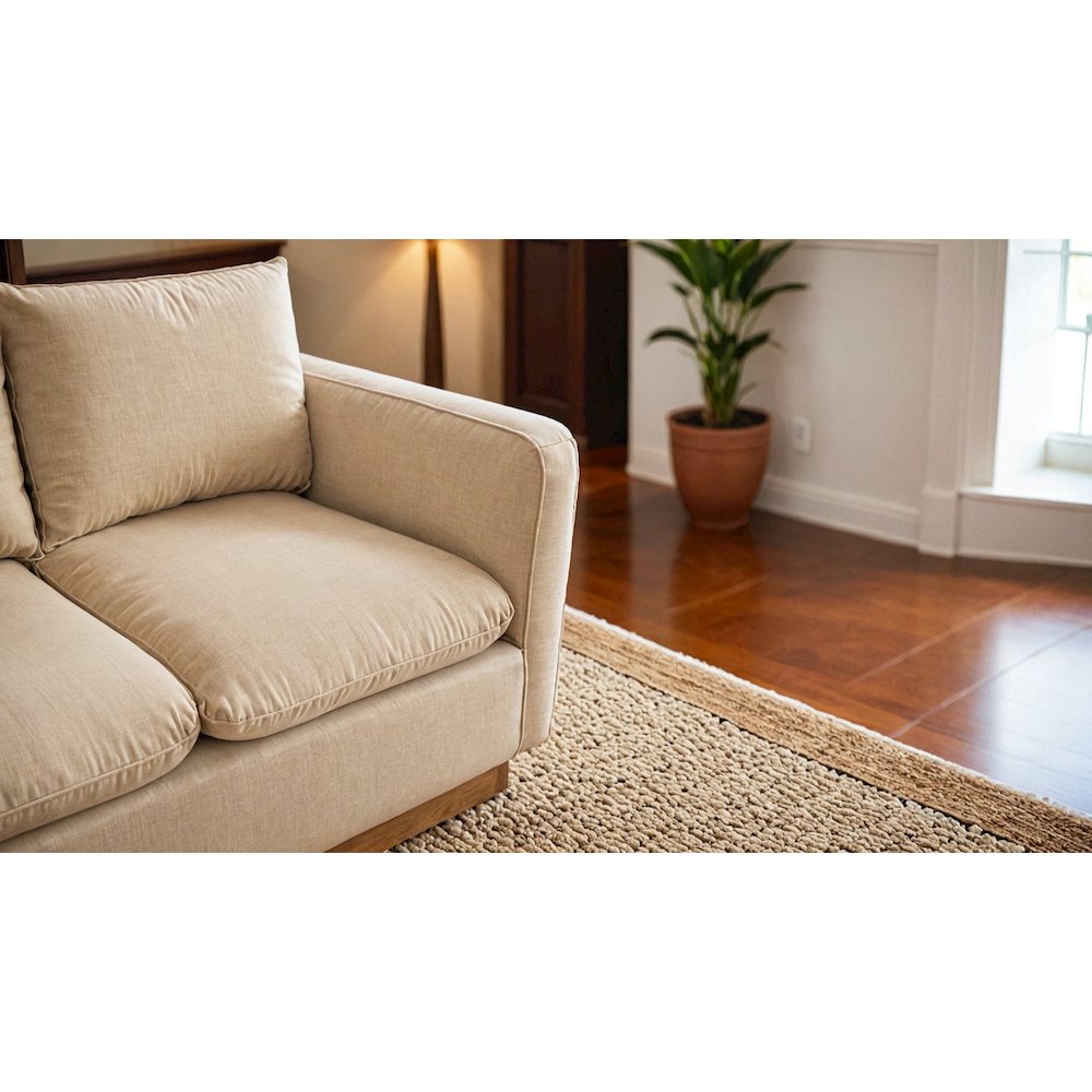Nervo Modern Mid-Century Upholstered Velvet Loveseat with Gold Frame