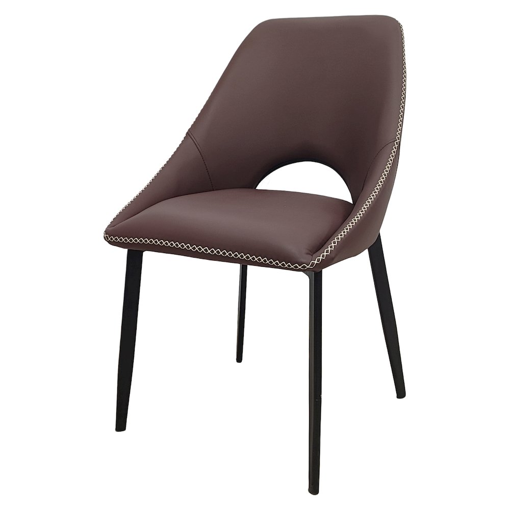 Amalfi Collection Fabric Modern Dining Chair in Plum Purple
