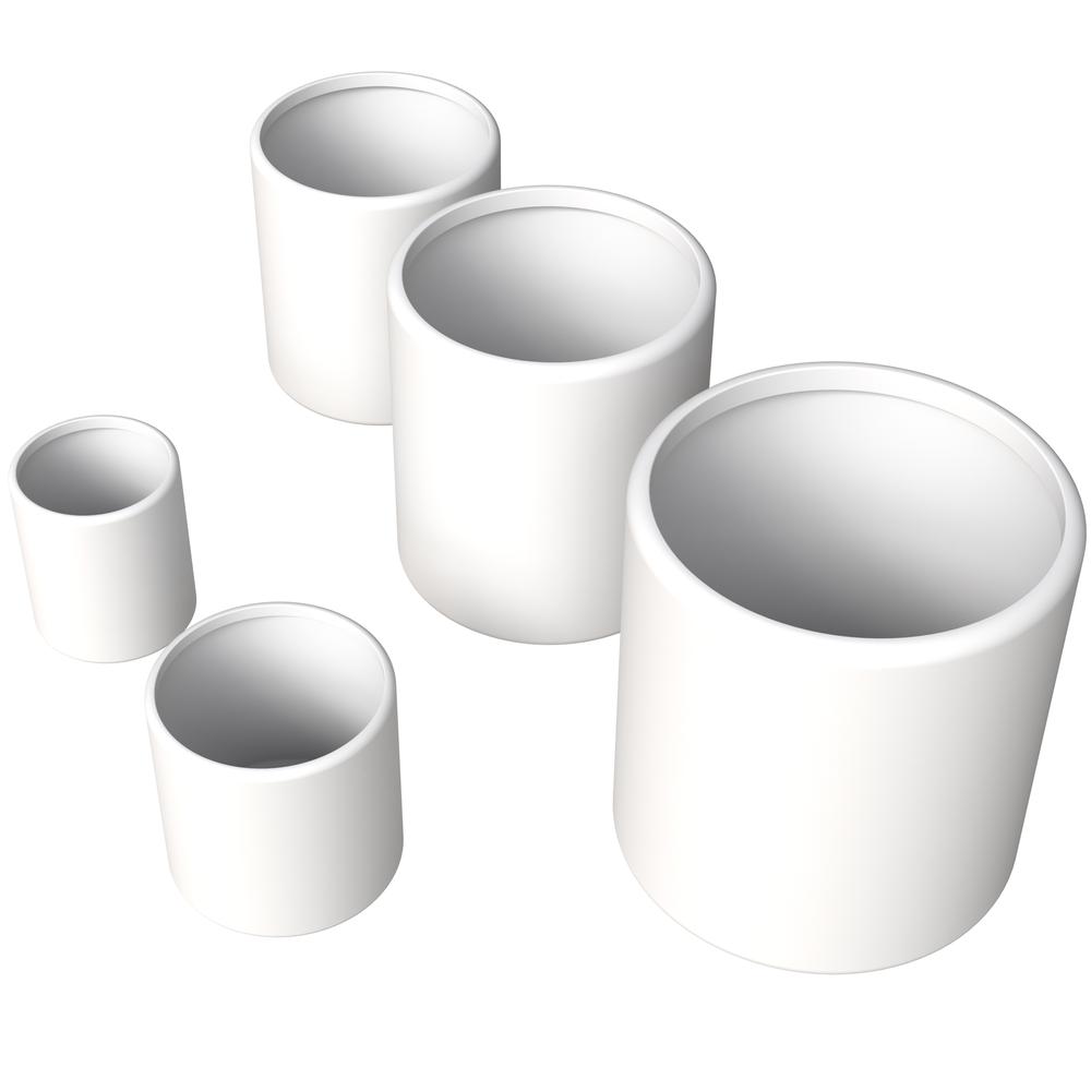 Tundra Series Poly Stone Planter Set in White