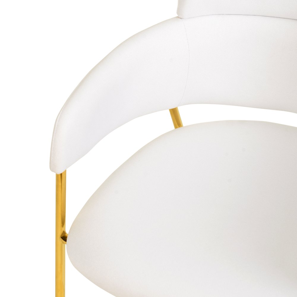 Axis Collection Modern Gold Dining Chair in White