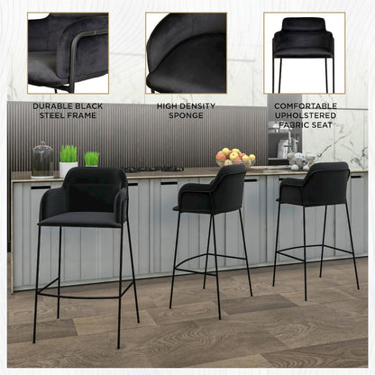 Axis Collection Modern Bar height Chair in Black