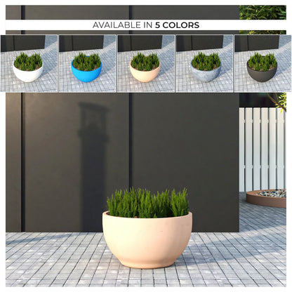 Grove Series Hemisphere Poly Clay Planter in Terra cotta Color 10.6 Dia, 5.9