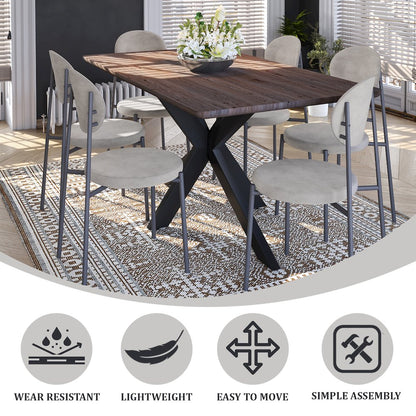 Euston Modern Velvet Dining Chair with Grey Steel Frame