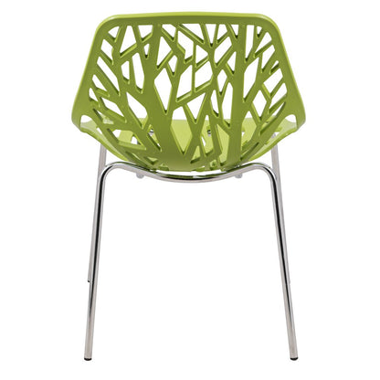 Modern Asbury Dining Chair w/ Chromed Legs, Set of 2