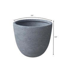 Dahlia Series Poly Stone Planter in Aged Concrete 17.5 Dia, 13.6 High