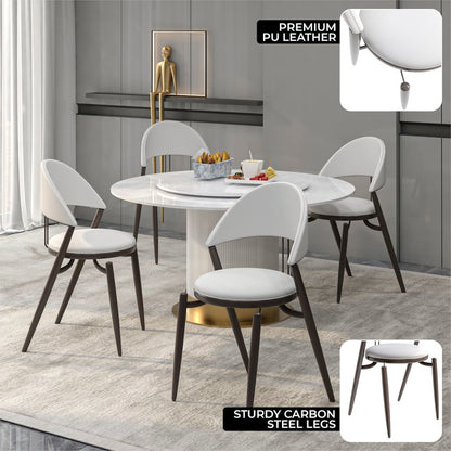 Venice Collection Modern Dining Chair In Black set of 2 in White