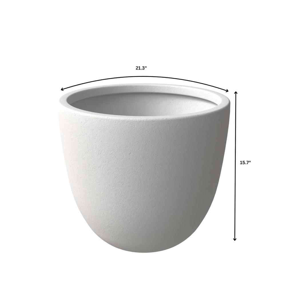 Dahlia Series Poly Stone Planter in White 21.3 Dia, 15.7 High
