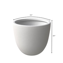 Dahlia Series Poly Stone Planter in White 21.3 Dia, 15.7 High