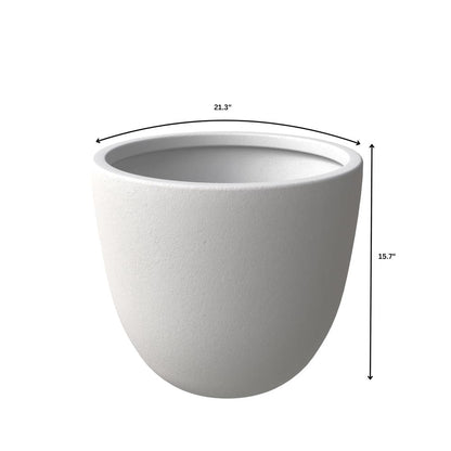 Dahlia Series Poly Stone Planter in White 21.3 Dia, 15.7 High