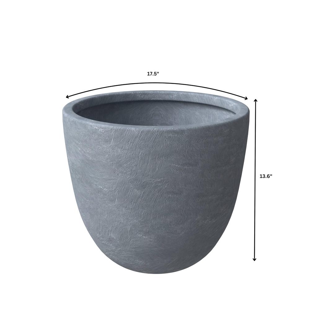 Dahlia Series Poly Stone Planter Set in Aged Concrete