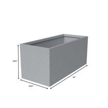 Flora Series Rectangle Poly Stone Planter in Grey 23.6 x 23.6, 47.2 Long