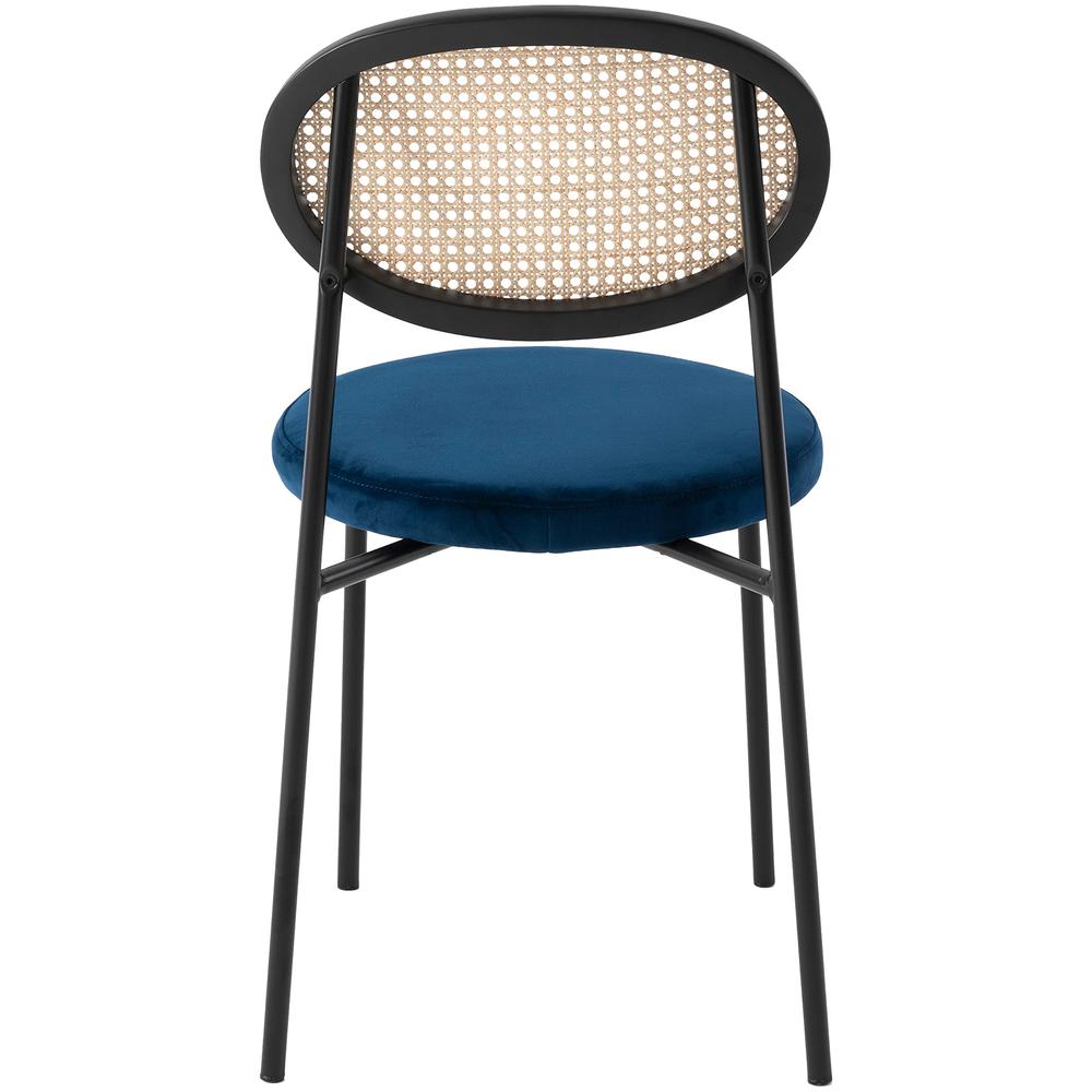 Euston Modern Wicker Dining Chair with Velvet Round Seat Set of 2