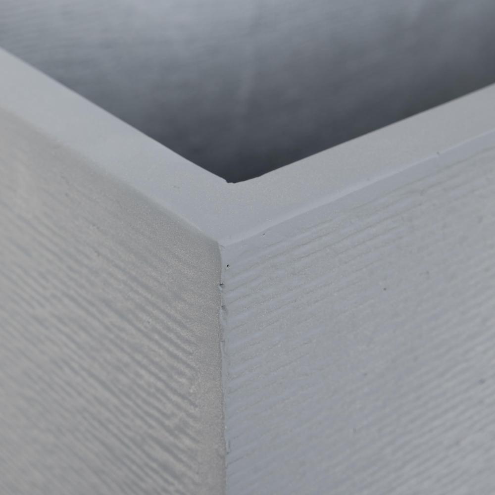 Flora Series Rectangle Poly Stone Planter in Grey 23.6 x 23.6, 47.2 Long