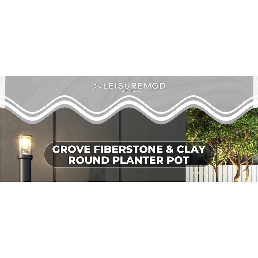 Grove Series Hemisphere Poly Clay Planter in Blue 10.6 Dia, 5.9 High