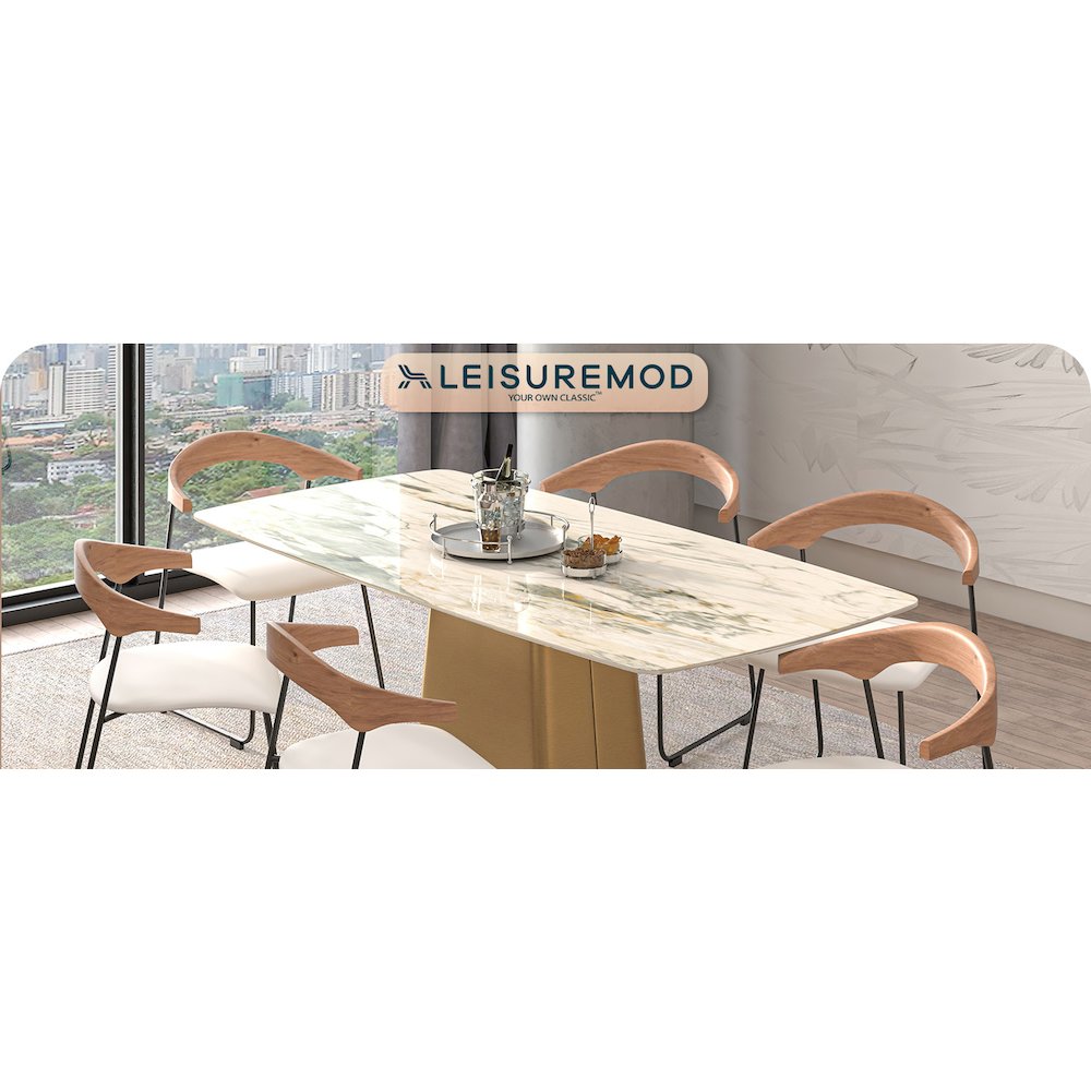 Lyra Collection Modern Chair in Natural Wood back and White Seat