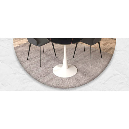 Bristol 24 round dining table White base with Black Sintered stone Top