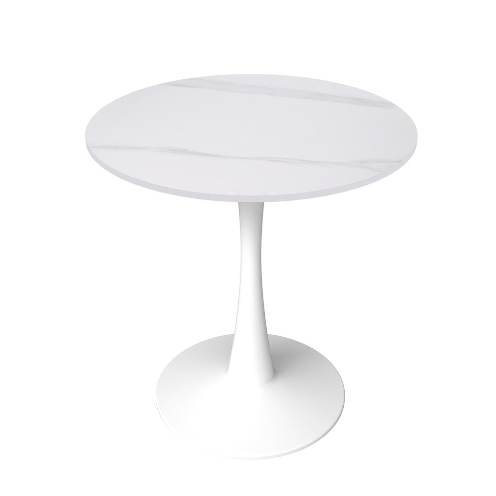 Bristol Series Dining Table White Base With White Stone 24" Round Top