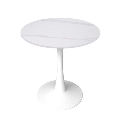 Bristol Series Dining Table White Base With White Stone 24" Round Top