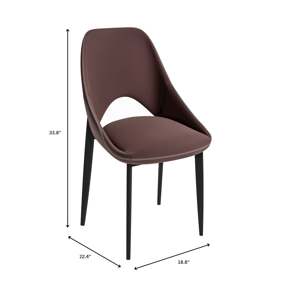 Amalfi Collection Fabric Modern Dining Chair in Plum Purple