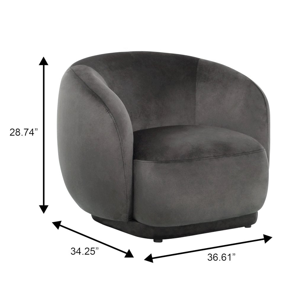 Faze Collection Modern Single Seater Sofa in Light Grey Velvet