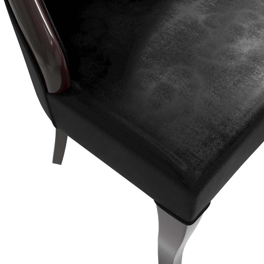 Novara Collection Modern Wooden Dining Chair in Black Set of 2