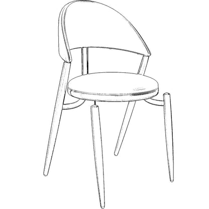 Venice Collection Modern Dining Chair In Black set of 2 in White